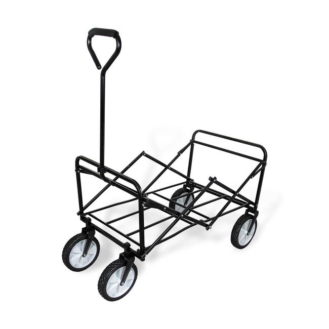 Chariot de Jardin à 4 Roues Gris Pliable Brouette Utilité Chariot de  Transport Jardin - 98 x 53 x 116 cm - Capacité 70
