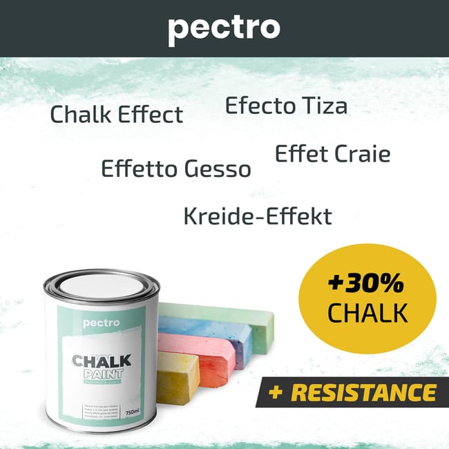 Chalk Paint Peinture Craie BLANC PUR 750ml Brosse en Bois