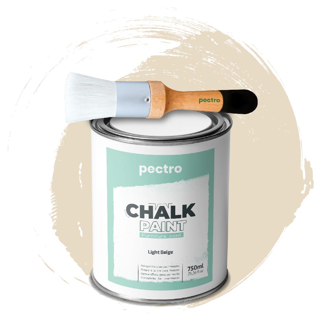 Creative Deco Peinture à la Craie Beige Sable, 1L, Mat et Lavable, Peinture Meuble Bois, Chalk Paint