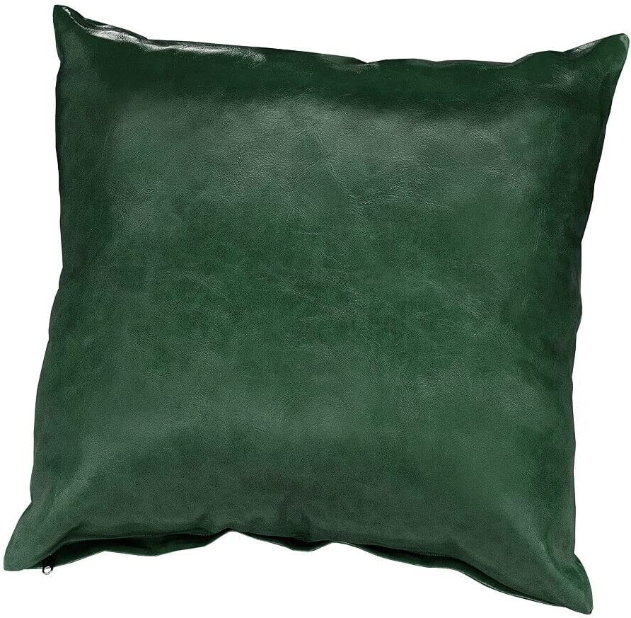 Fodera Cuscino Similpelle Pelle Lucida Morbida 45x45 cm Federa Cerniera  Verde