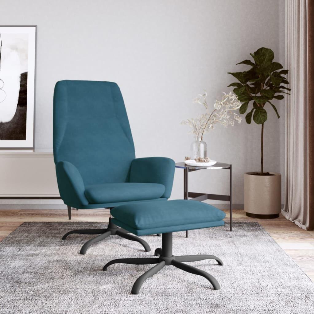 VidaXL Poltrona Relax In Velluto Verde Scuro Con Poggiapiedi E Braccioli, Design Moderno - 4