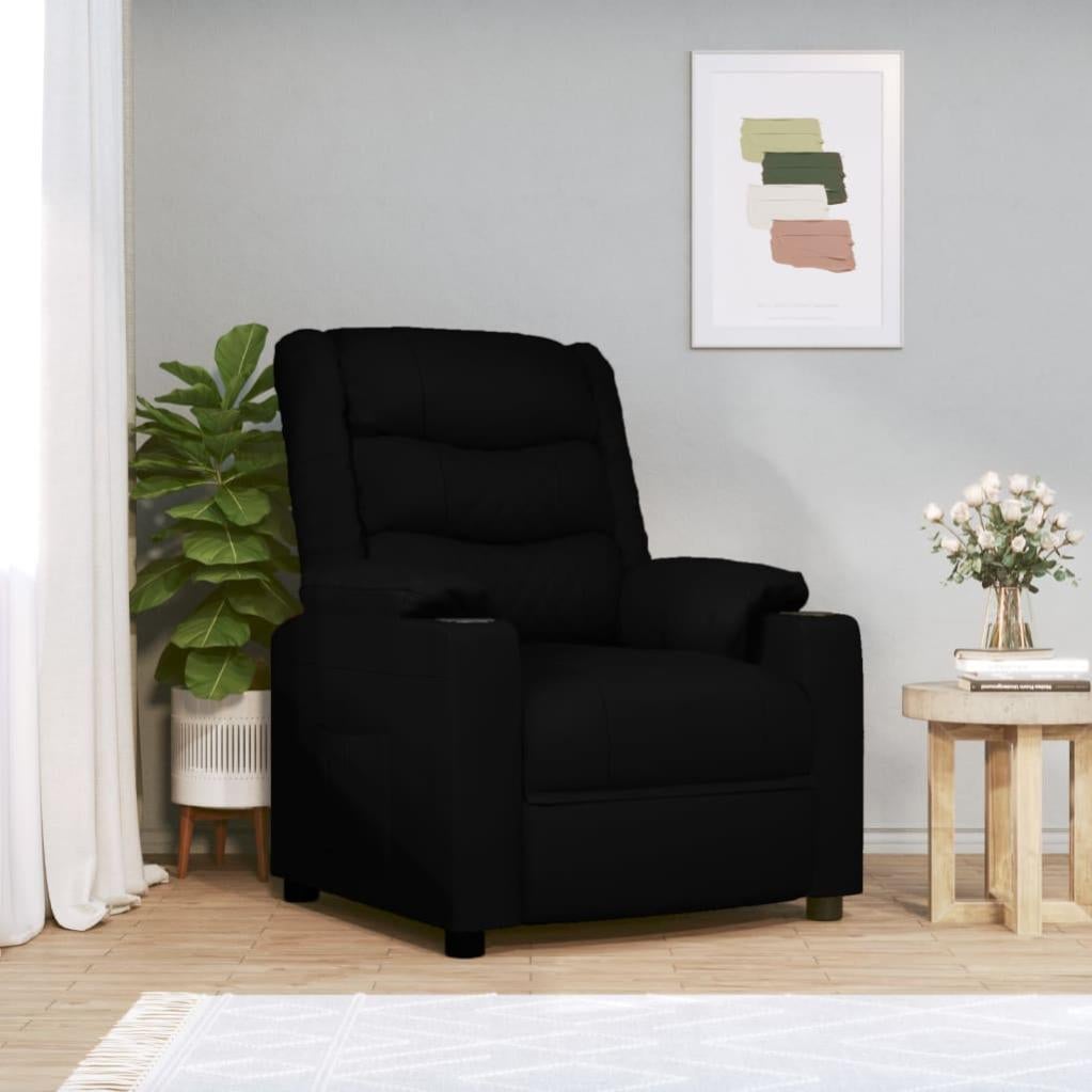 Poltrona Reclinabile Nera in Similpelle CFW14176