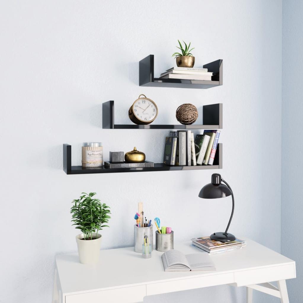 Generico Mensole A Parete 2 Pezzi Rovere Nero 50x12x50 Cm In Truciolato – Facili Da Montare, Capacità 10 Kg, Resistenti All'Umidità
