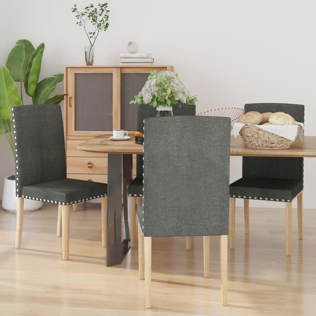 Set De 4 Sillas De Comedor De Jardín De Ratán Sintético Gris – Con Cojines, Estructura De Acero, Resistentes A La Intemperie