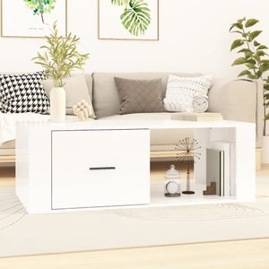 homiuse Tavolino da Salotto Bianco 100x50x35 cm Legno Massello di Pino Tavolino  Da Divano Tavolino Salotto Moderno Comodino Multifunzionale Tavolino  Contenitore Da Salotto Design Classico : .it: Casa e cucina