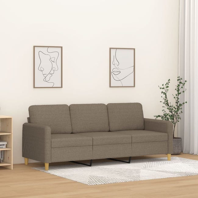 Sofá de 3 plazas de tela gris taupe 180 cm | Leroy Merlin