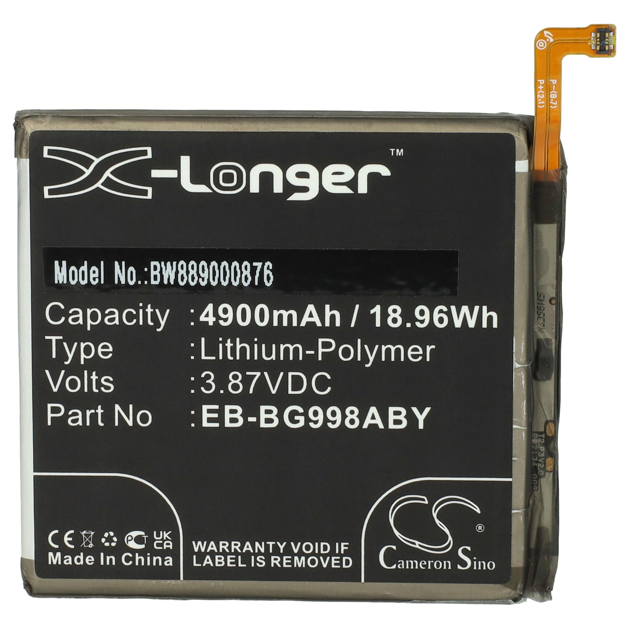 Vhbw Batterie compatible avec Samsung Galaxy S21 Ultra, S21 Ultra 5G téléphone portable (4900mAh