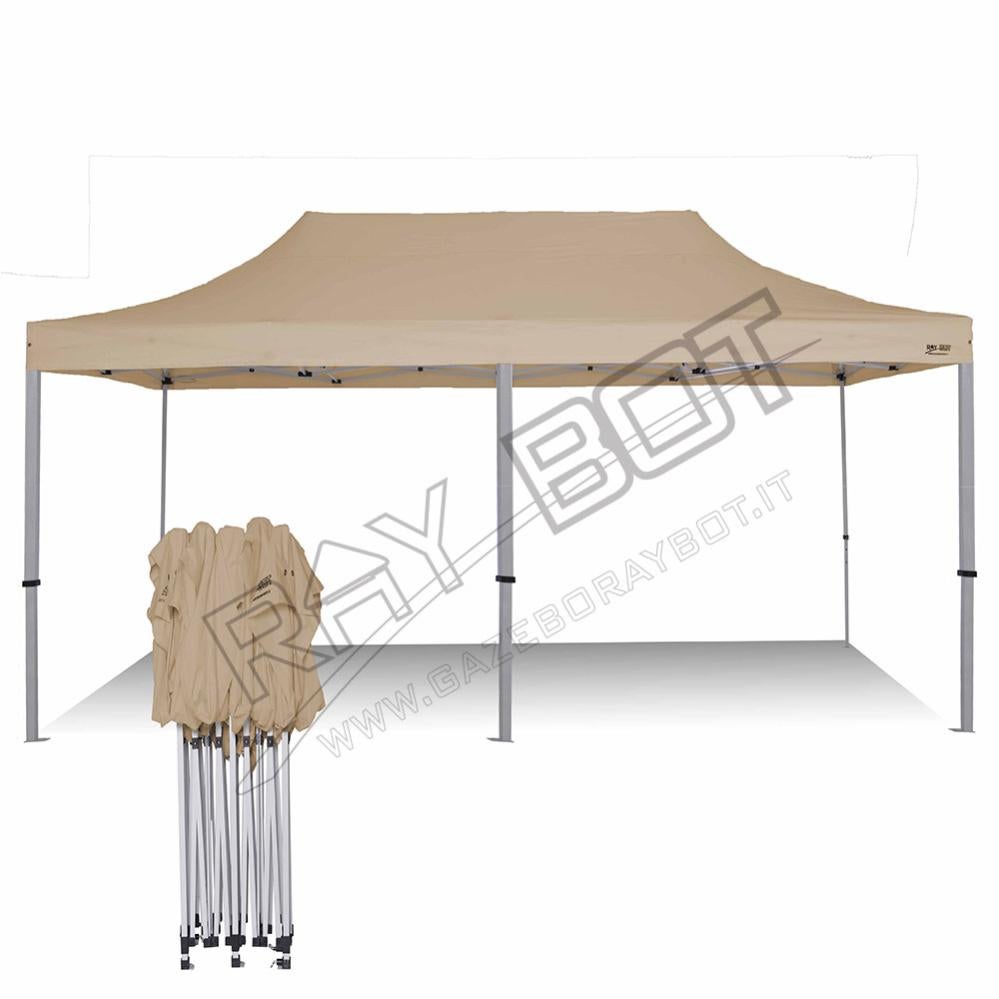 Gazebo Pieghevole 6x3 RAY BOT Ecru Professionale Senza Laterali
