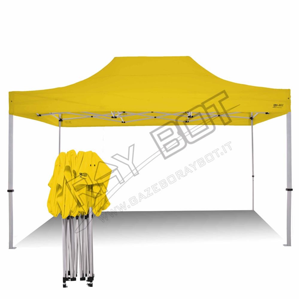 Gazebo Pieghevole 3x4,5 RAY BOT Giallo Professionale Senza Laterali