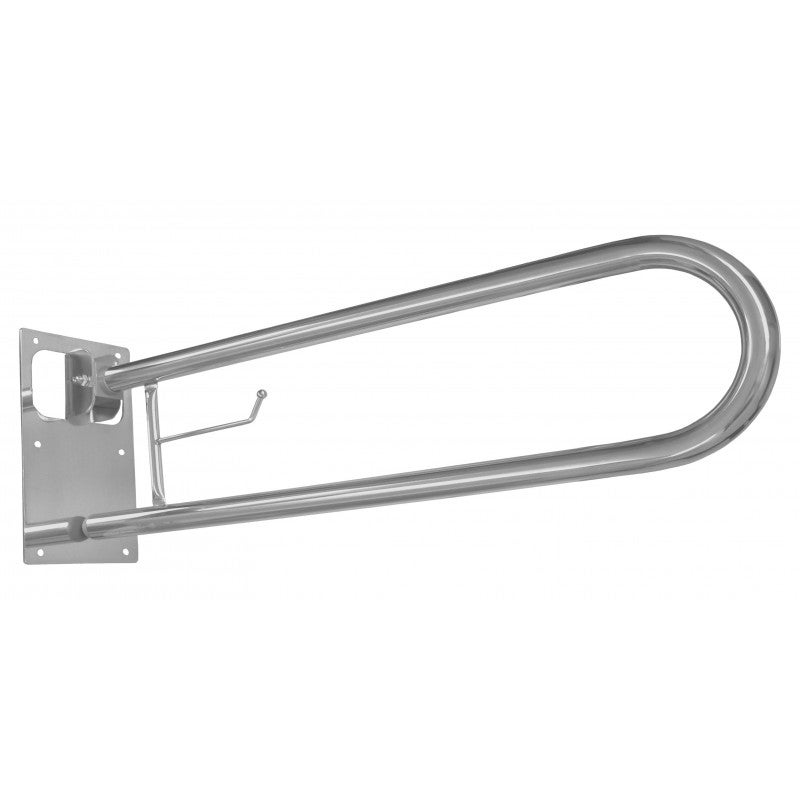 Barra abatible de 73cm con portarrollos. acero inox mate.