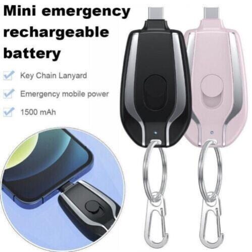 Mini Power Bank Emergenza 1500 mAh Portachiavi Caricabatterie Portatile  android
