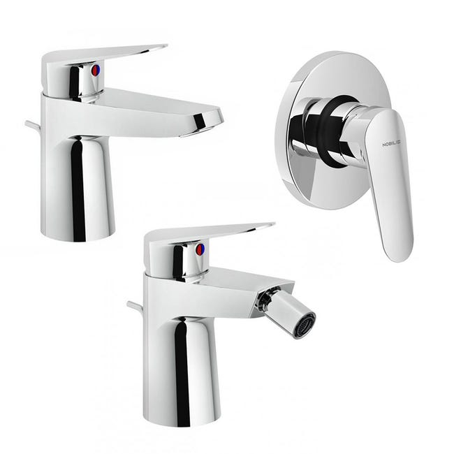 SET 3 MISCELATORI LAVABO, BIDET, E DOCCIA DA INCASSO NERO OPACO | FASSA