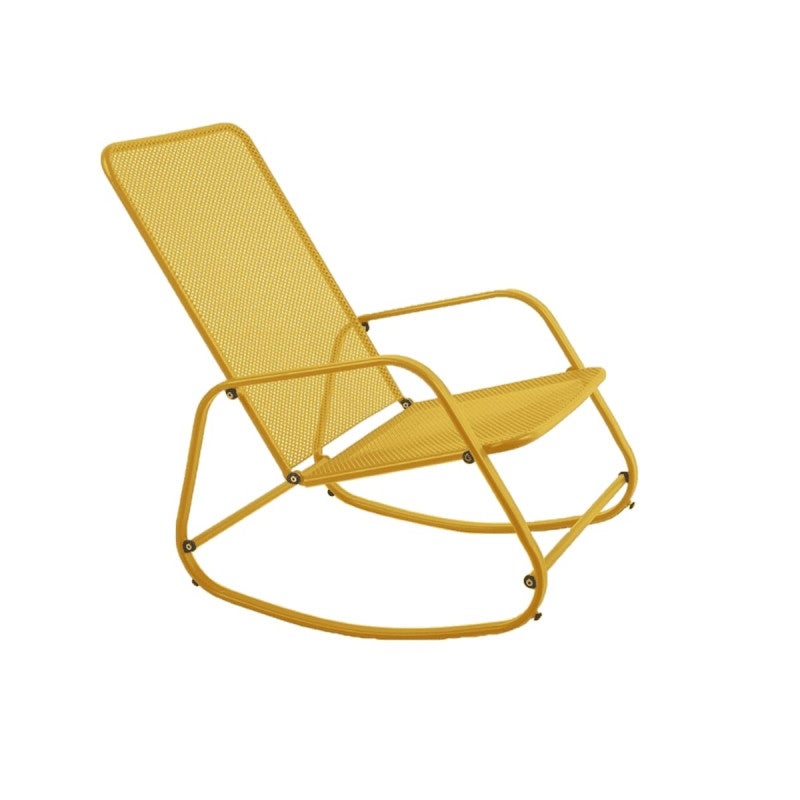 Rocking Chair Extérieur En Acier Pop Jaune Solaire 