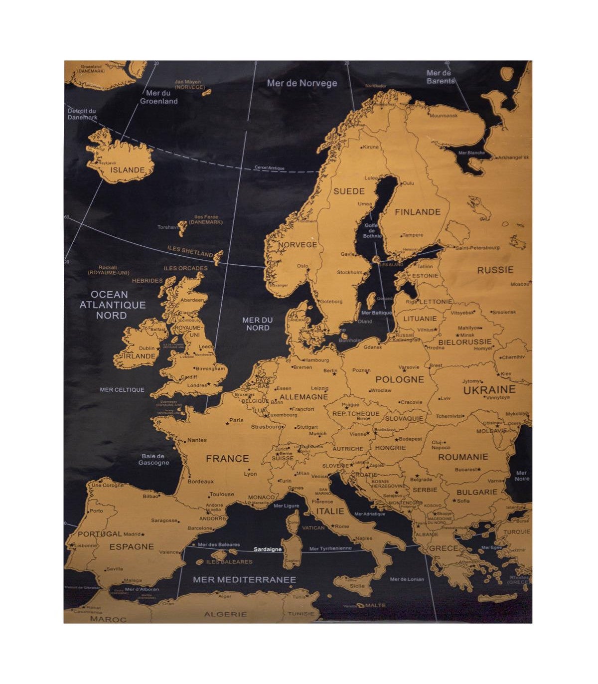 Affiche d'Europe à gratter 84cm x 59cm