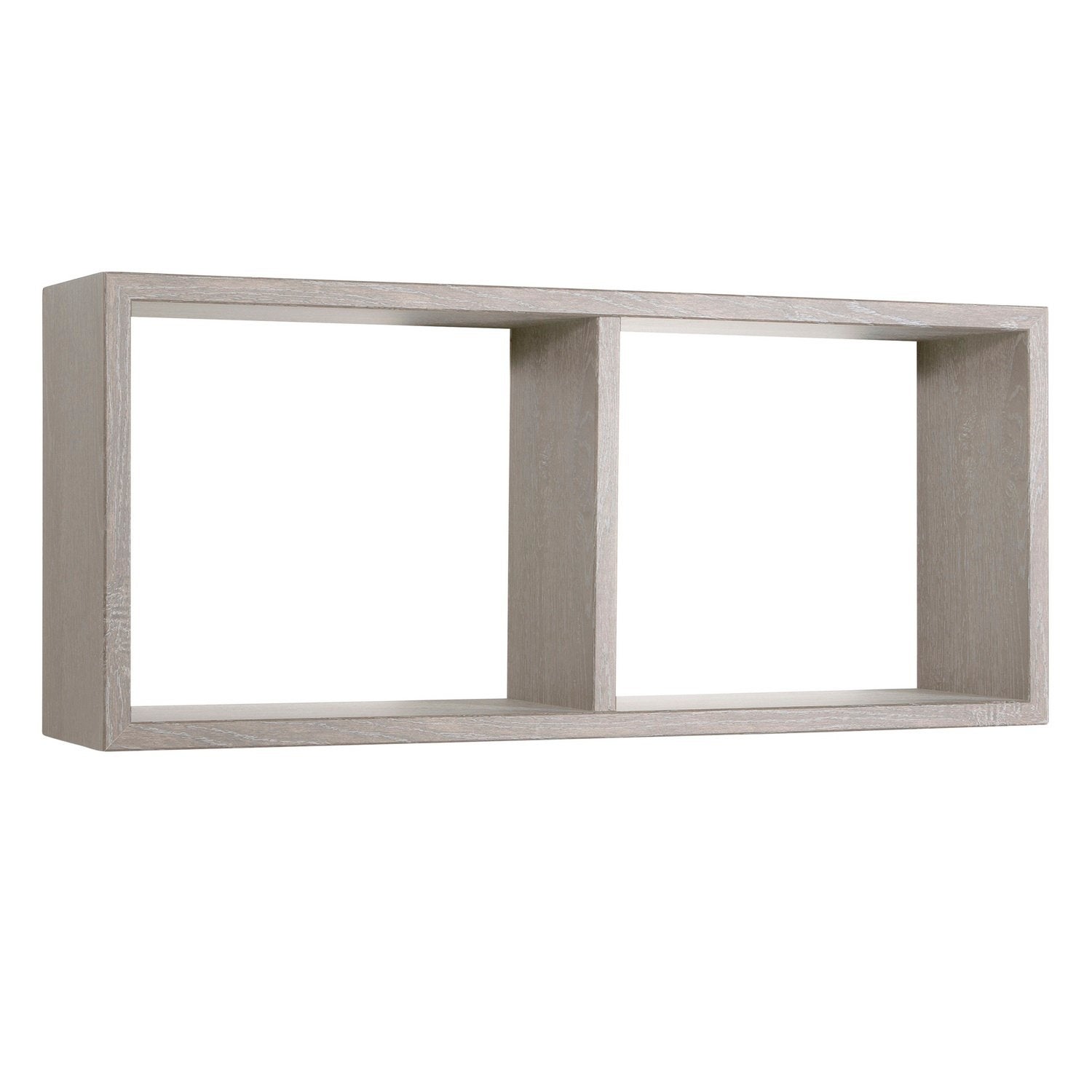 Estante rectangular de pared 2 compartimentos roble gris nuovo mod. morgana