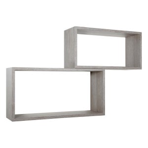 SET 2 MENSOLE A CUBO GINEVRA 35-30 cm ROVERE GRIGIO MENSOLA DESIGN -  SicaShop