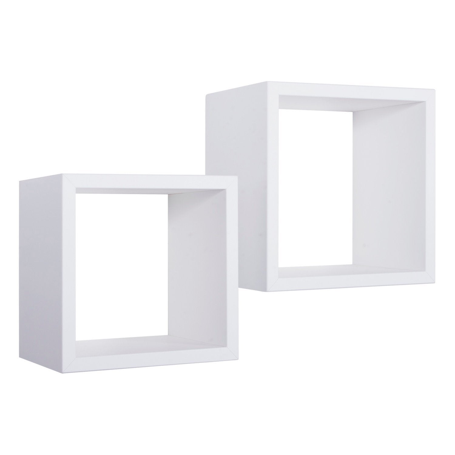 Set di 2 mensole quadrate bianche moderne - Anchebya