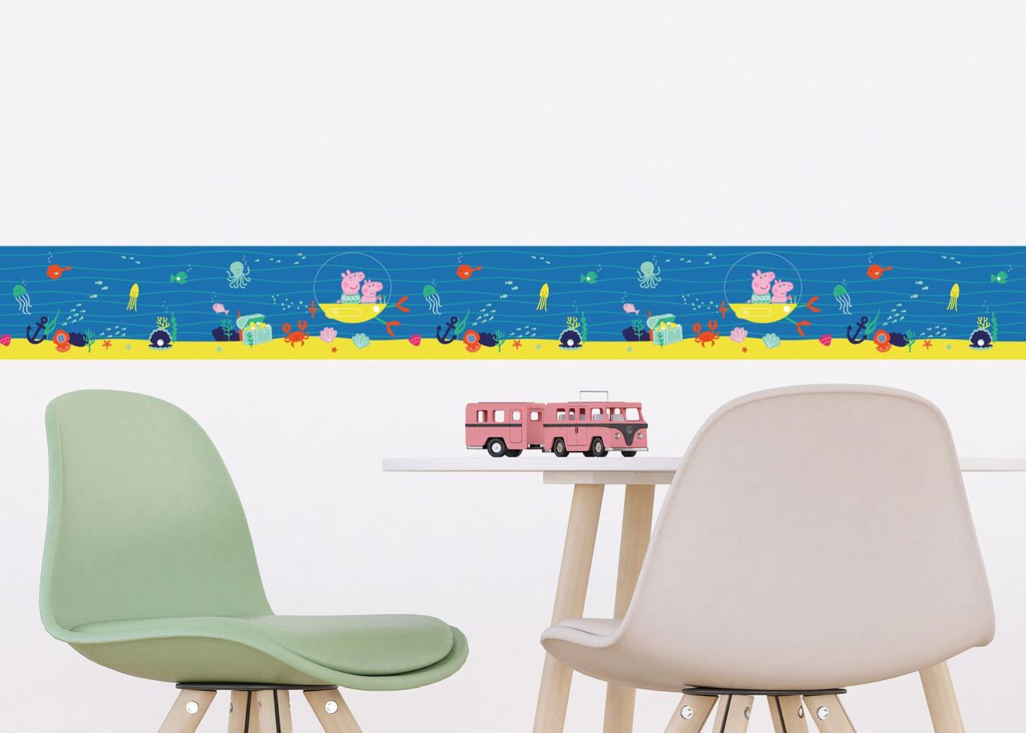 Cenefa Autoadhesiva Muralo - Decoración De Pared Bohemia Con Elefantes Y Árboles, Para Paredes, Muebles Y Techos