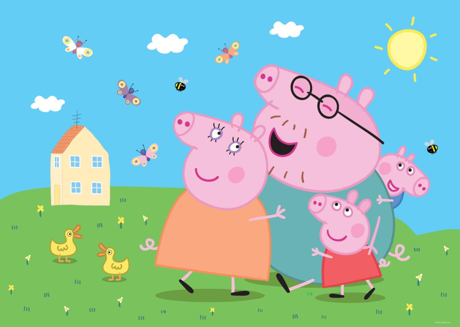 Poster Peppa Pig verde,azulecor-de-rosa - 1.1 x 1.55 m - Sanders