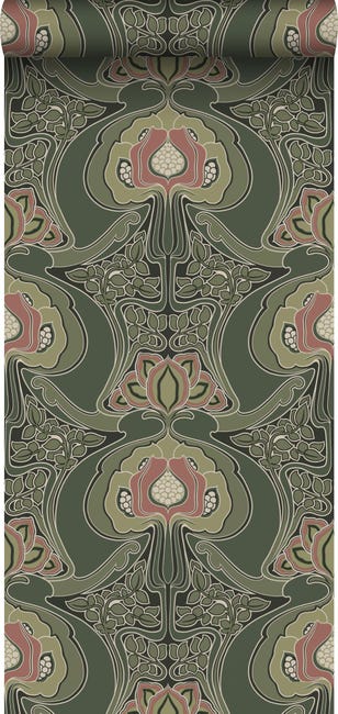 Carta Da Parati Autoadesiva VaryPaper - Fiori Vintage Verde, 44.5x200 Cm - Foto 6