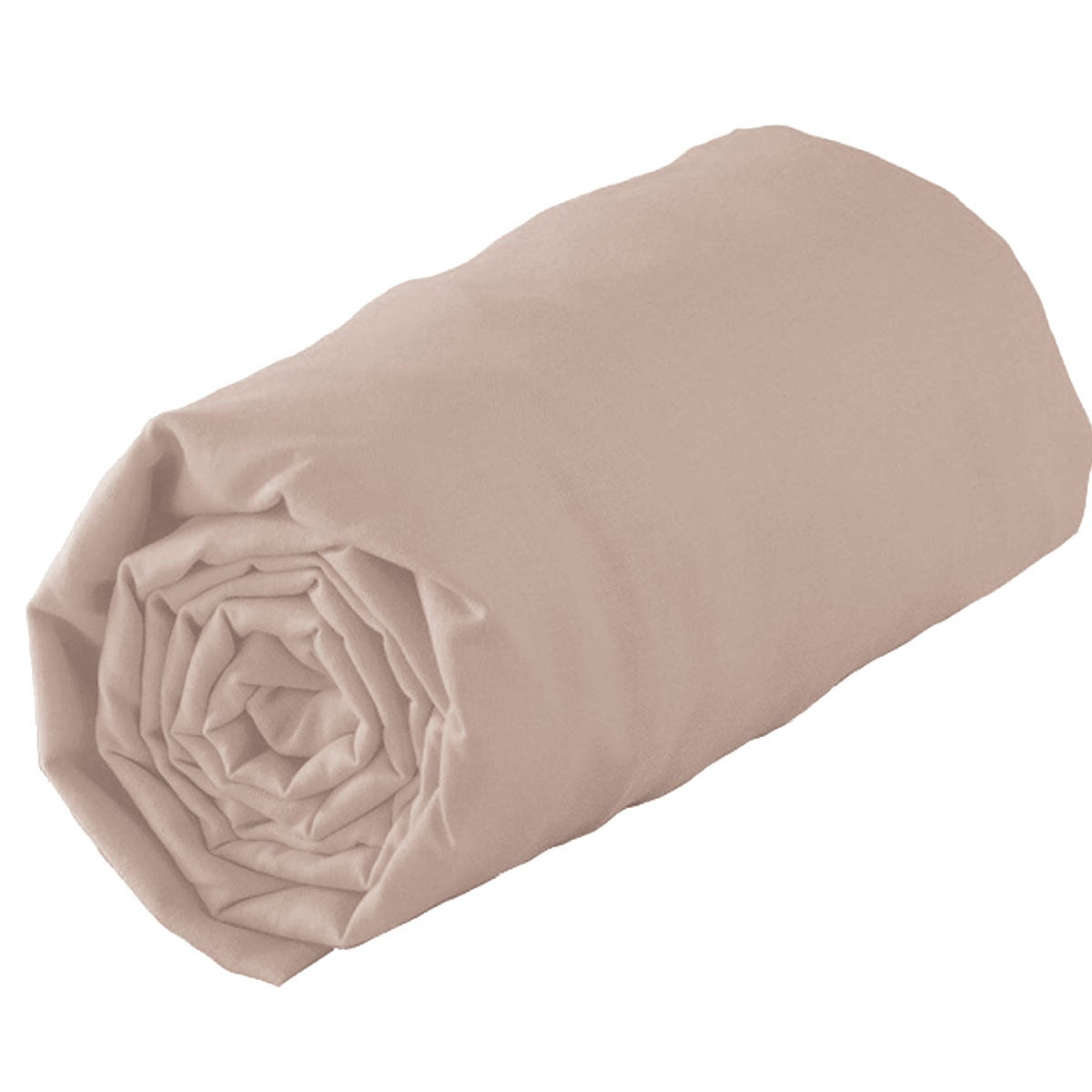 Drap housse Essential - 140 x 190 cm - 2 personnes - 100% Coton uni - Rose  des sables