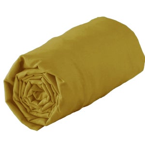 Drap housse jersey jaune moutarde bonnet 30 cm 180x190