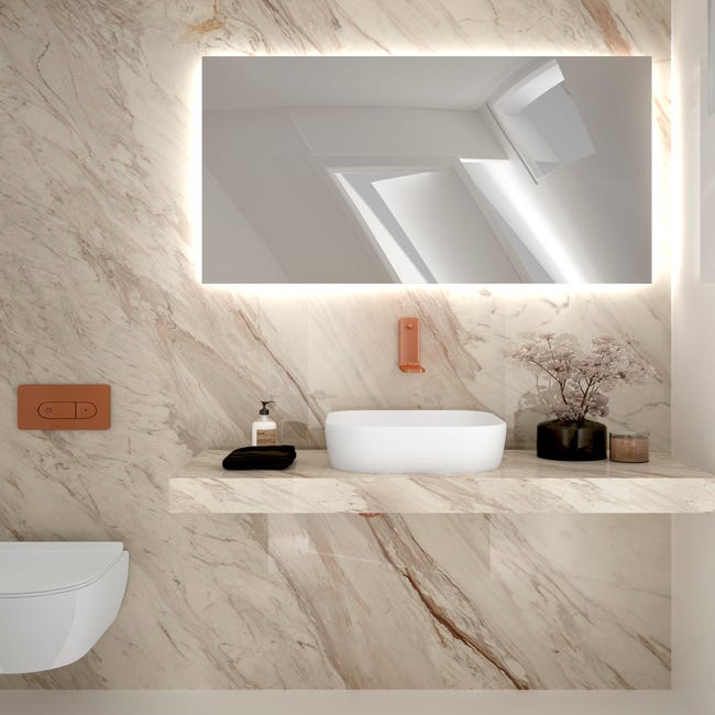 Espejo de baño flotante Madrid 60 cm alto x 45 cm ancho x 1.9 cm fondo 