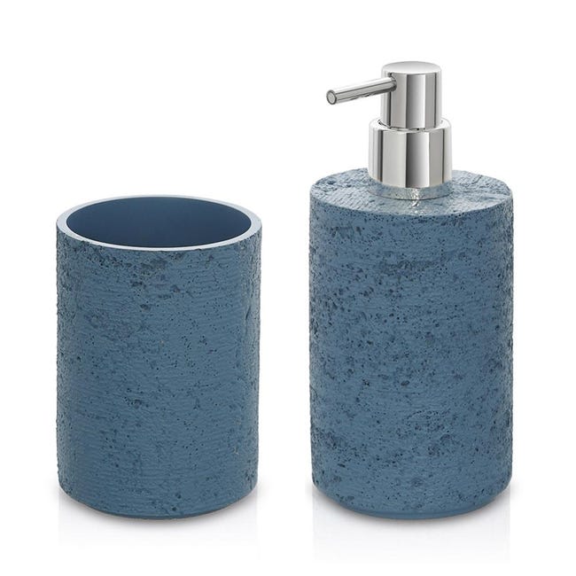 Kleo Set di accessori da bagno in pietra naturale che include dispenser Kleo Set di accessori da bagno in pietra naturale che include dispenser