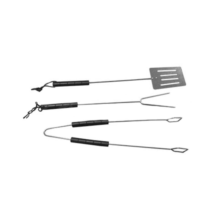 Set Barbecue In Acciaio Inossidabile Con Manici In Legno - Kit 3 Pezzi Robusto Elegante E Pronto Per Ogni Grigliata 91510466