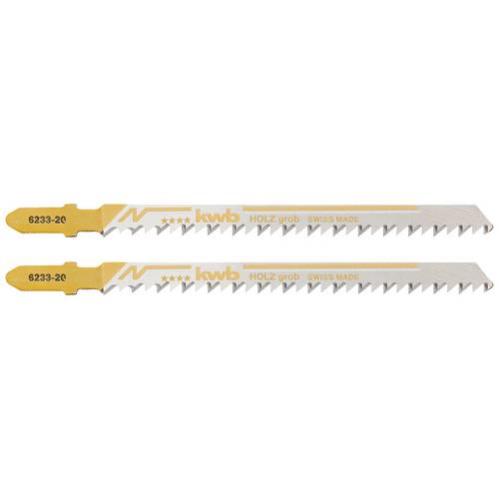 Kwb 623320 Lames de scie sauteuse, travail du bois, HCS, tige à came extra longue, 2 x