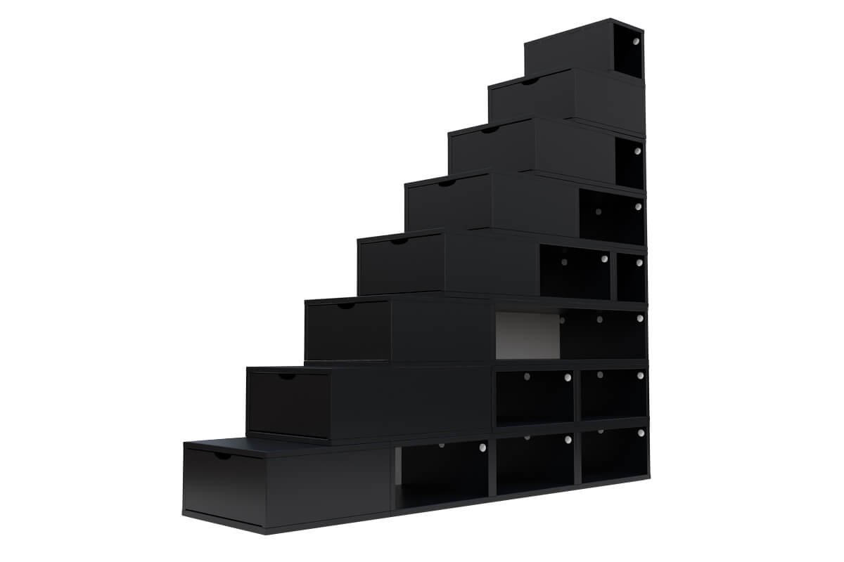 Escalier Cube De Rangement Hauteur Cm Noir Leroy Merlin