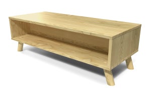 Table basse 104x69x30 en bois massif d'acacia et métal