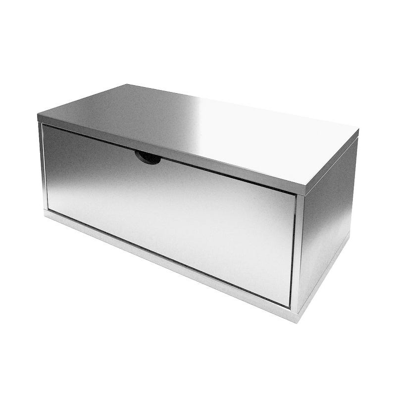 Cube de rangement bois 100x50 cm + tiroir Gris / argent