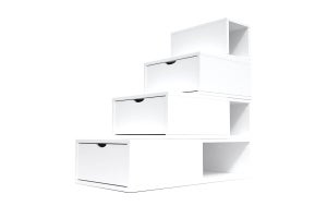Escalier Cube de rangement hauteur 200 cm Blanc
