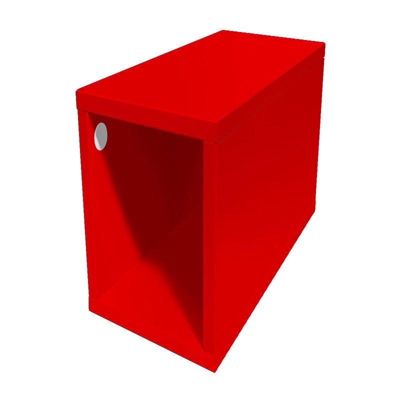 Cube de rangement bois 25x50 cm 25x50 Rouge