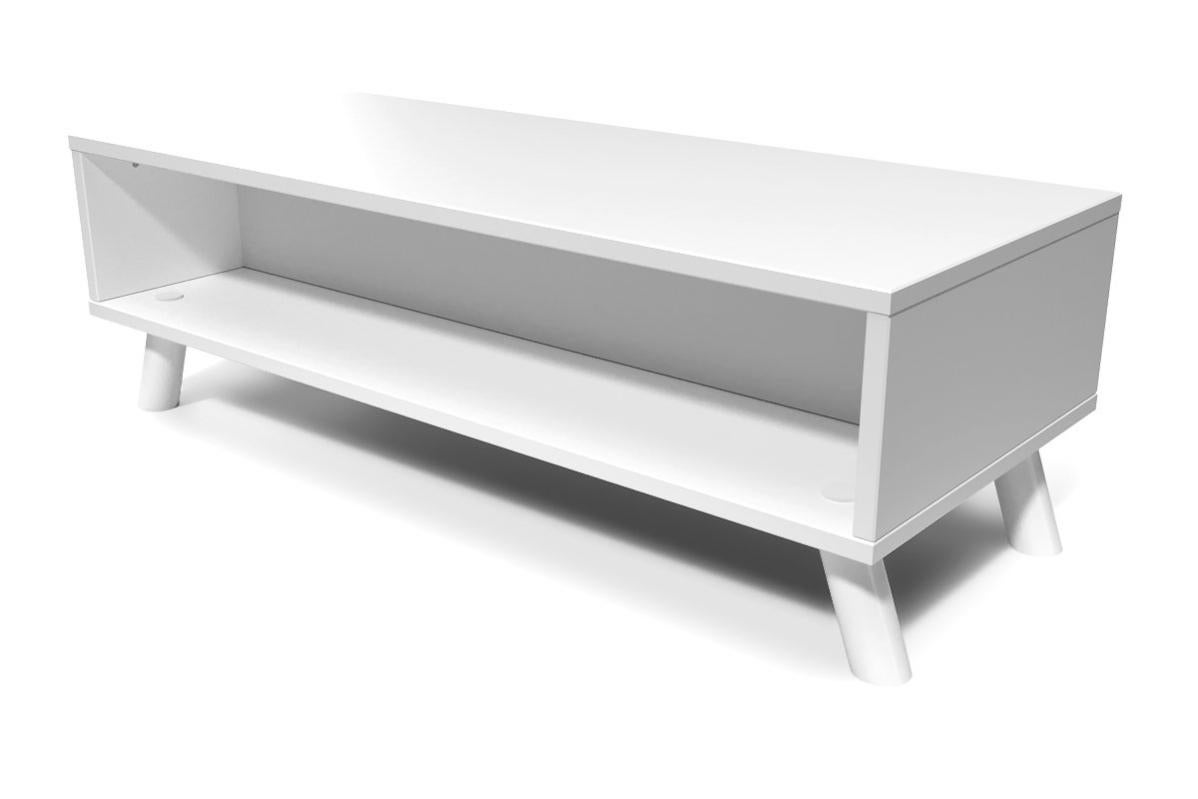 Table basse scandinave bois rectangulaire Viking Blanc | Leroy Merlin