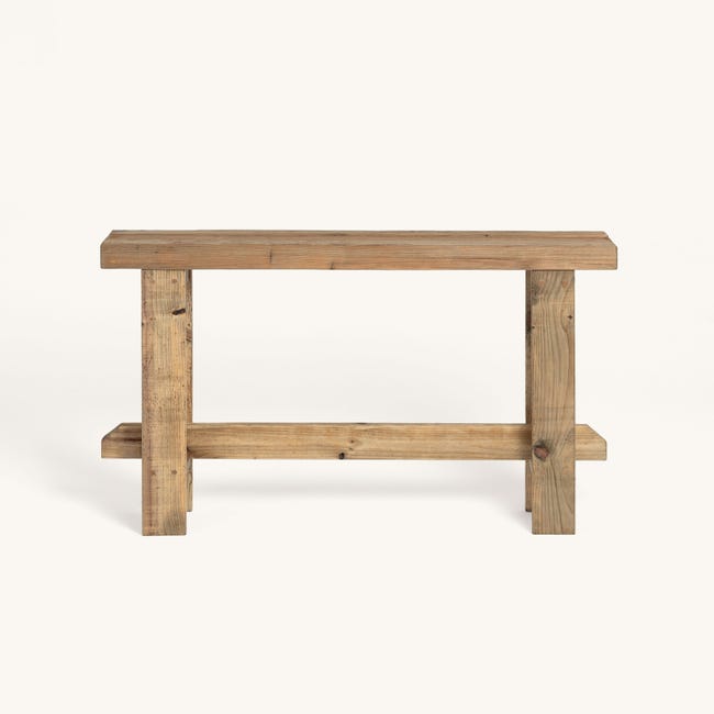 BLENOM Mesa consola recibidor o mesa de entrada de madera maciza sostenible  Bare c/Irregular 100x33-35x76cm Nogal OM
