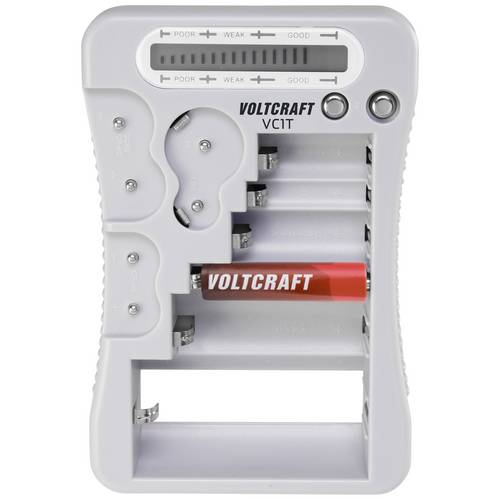 VOLTCRAFT Testeur de piles VC1T plage de mesure (testeur de pile) 1,5 V, 3  V, 6 V, 9 V pile VC-12613270