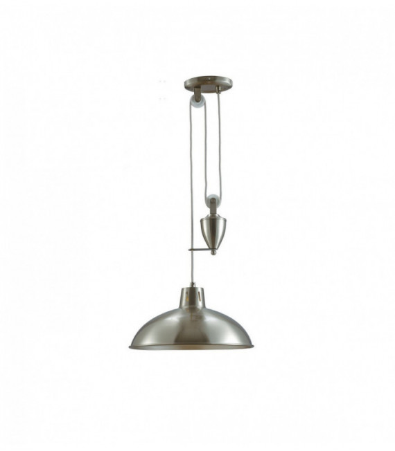 Suspension Wellington Nickel satiné 1 ampoule 112cm Leroy Merlin