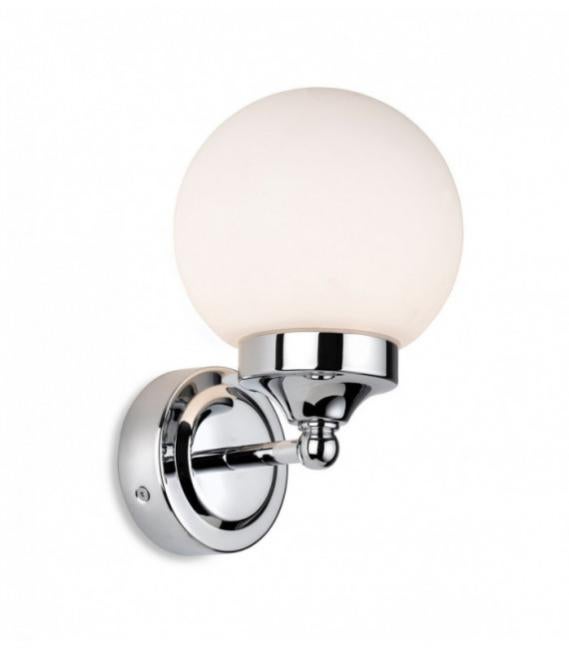 Applique de salle de bains Louis Chrome avec verre blanc opale 1 ampoule 21cm Leroy Merlin