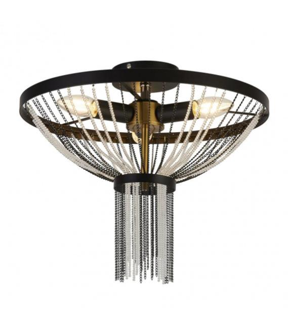 Plafonnier Design Baguette Acrylique,acier doux Noir,laiton,Transparent