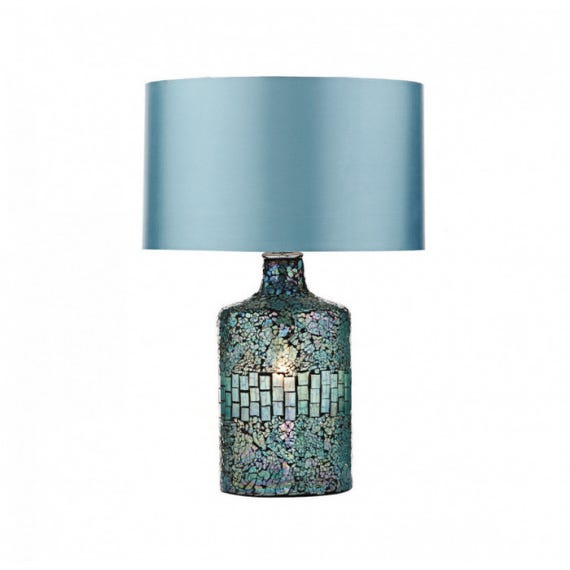 Lampe de table Guru Miroir bleu 1 ampoule 55cm