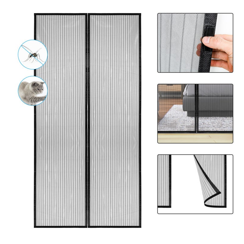 Moustiquaire magnétique pour porte, magnétique, anti-insectes, balcon,  protection