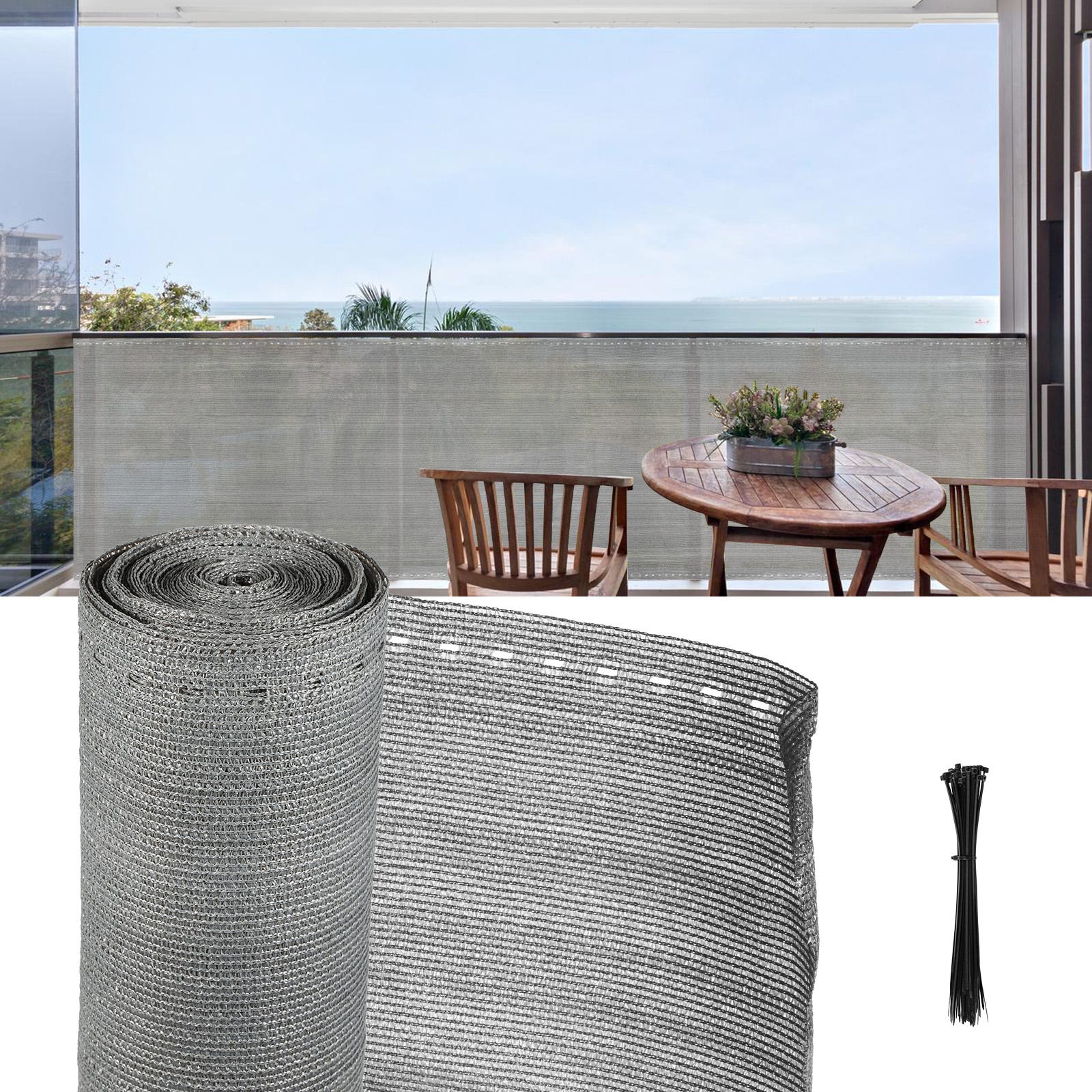 Brise vue balcon Tissu HDPE Pare-soleil brise-vue jardin Protection UV vent  Résistant aux intempéries