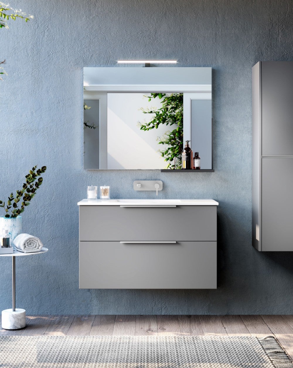 Mueble De Baño Suspendido Con Lavabo Cerámico, 2 Cajones Con Cierre  Amortiguado Y Organizador, 60 Cm - Roble Natural Perfil Cromo Brillo con  Ofertas en Carrefour