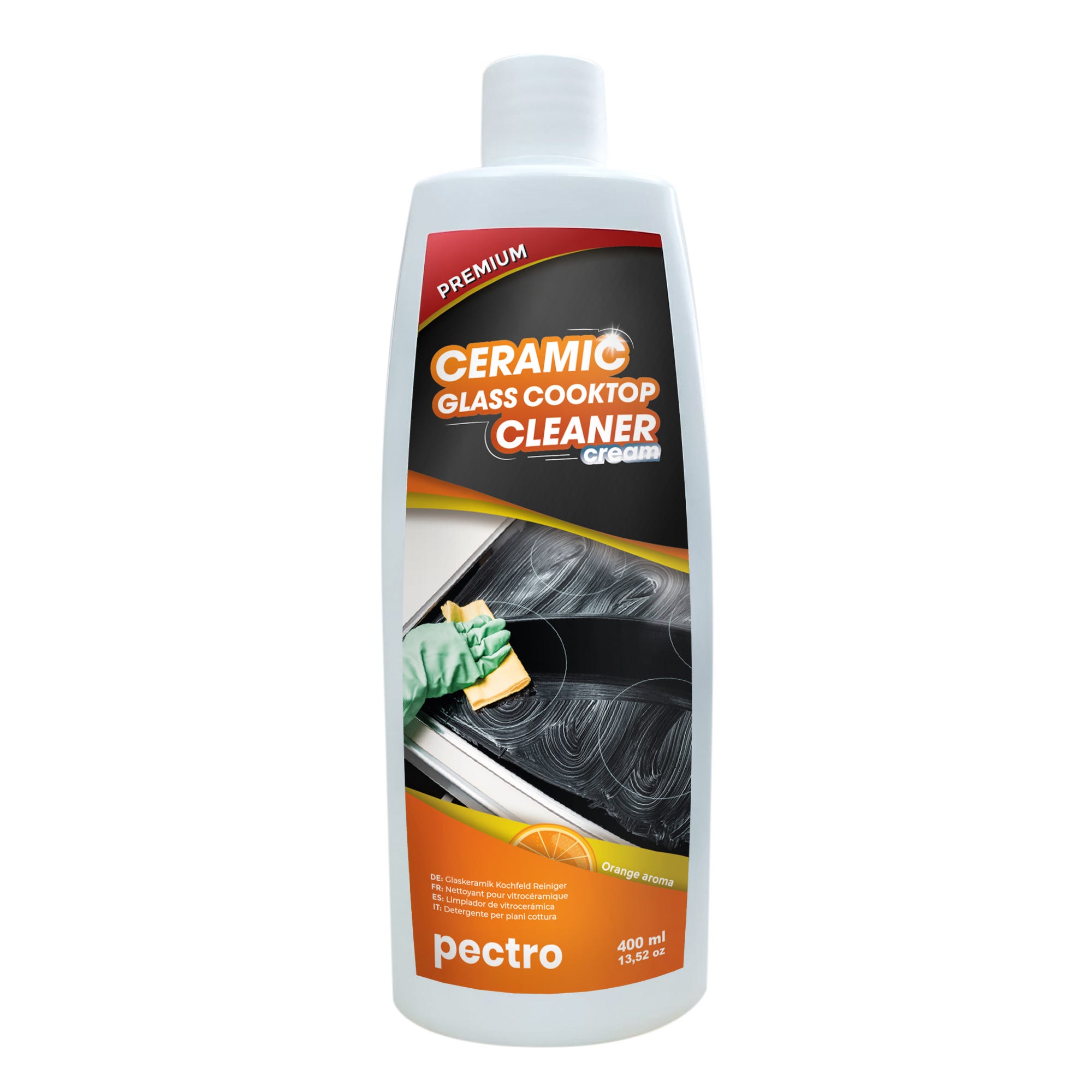 Nettoyant pour vitrocéramique 400ml - Crème dégraissante au parfum d'orange