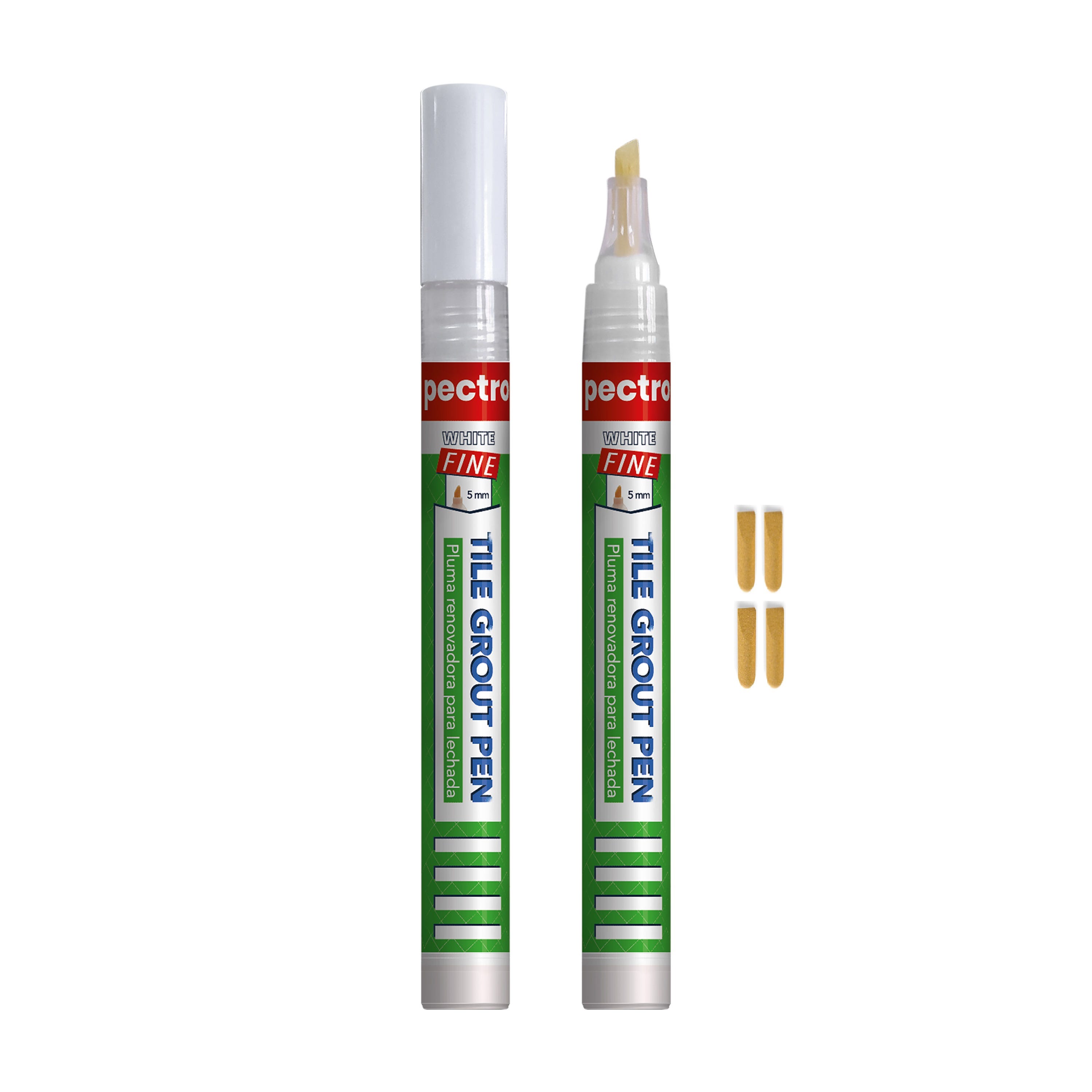 Stylo à Joint Carrelage Blanc POINTE FINE (4,5x2 mm) PACK x 2