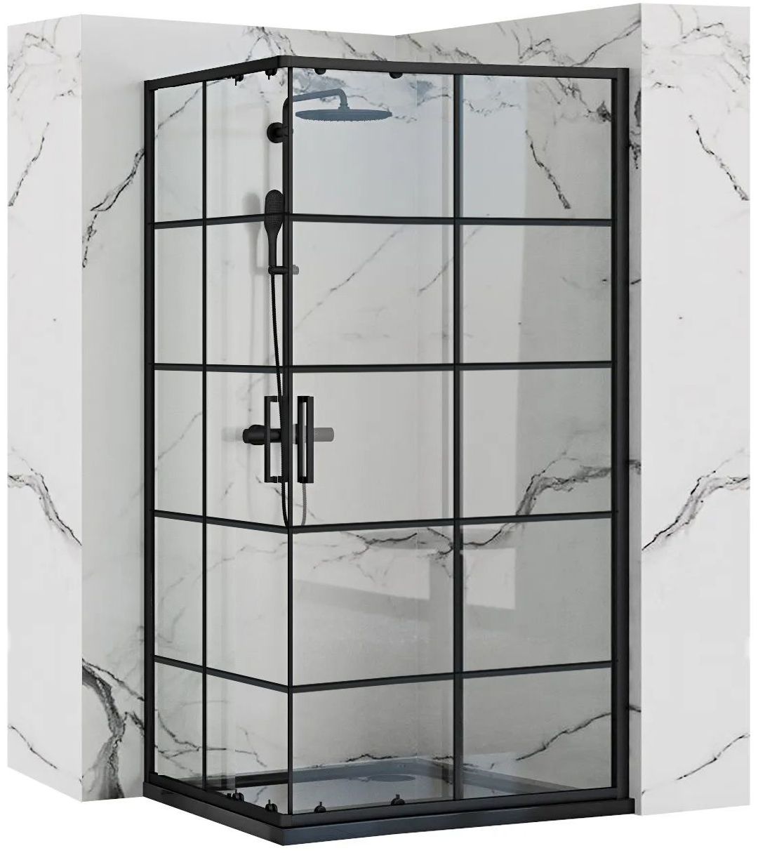 CABINE DE DOUCHE REA CONCEPT BLACK 80X100 | Leroy Merlin