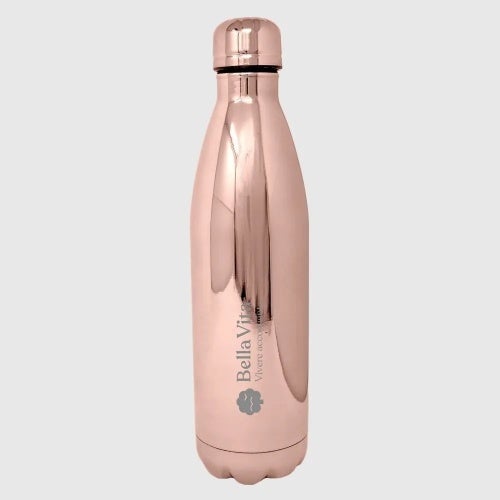 Borraccia in acciaio, colore cromata oro rosa 750 ml