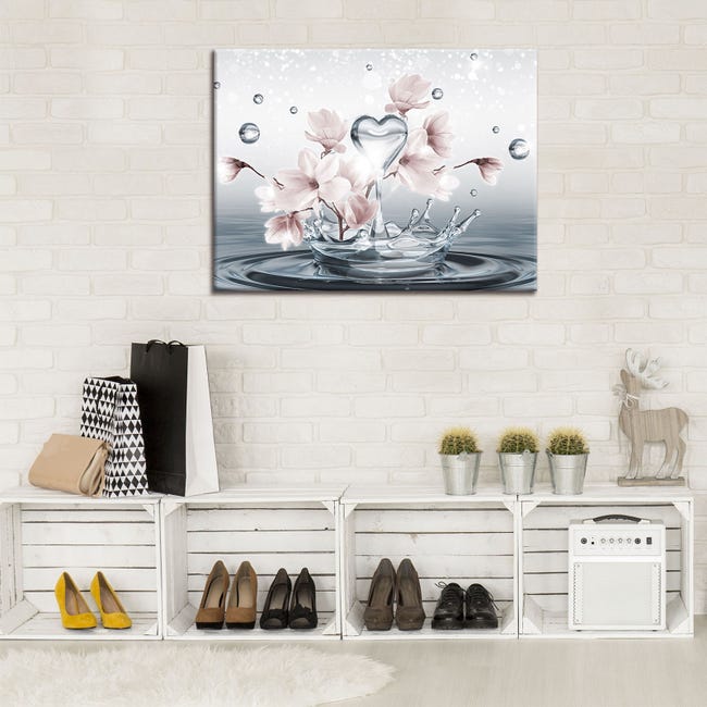 Impression sur Toile Abstrait Moderne Floral 120x80 cm XXL Tableau  Décoration Murale Intissée pour Salon Chambre pret a accroche - Cdiscount  Maison